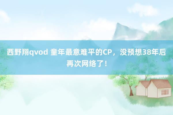 西野翔qvod 童年最意难平的CP,没预想38年后再次网络了!