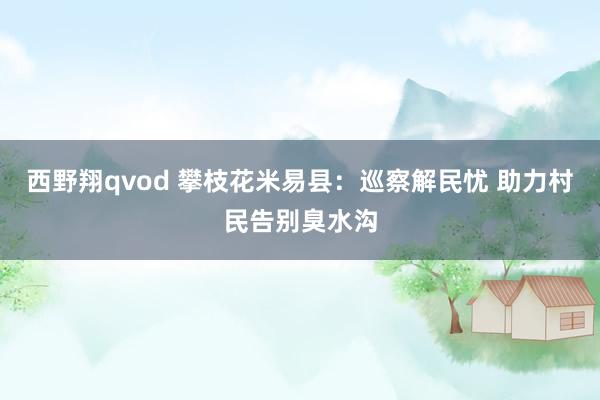 西野翔qvod 攀枝花米易县：巡察解民忧 助力村民告别臭水沟