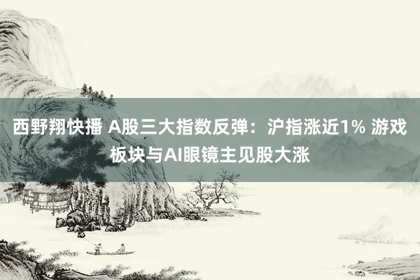 西野翔快播 A股三大指数反弹:沪指涨近1% 游戏板块与AI眼镜主见股大涨