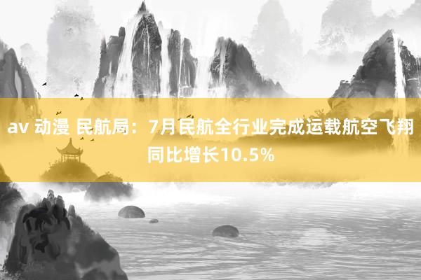 av 动漫 民航局:7月民航全行业完成运载航空飞翔同比增长10.5%