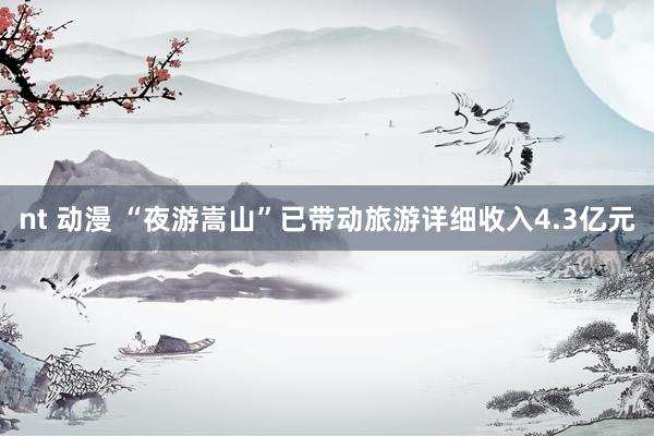 nt 动漫 “夜游嵩山”已带动旅游详细收入4.3亿元