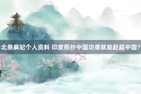 北条麻妃个人资料 印度照抄中国功课就能赶超中国?