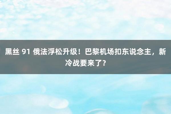 黑丝 91 俄法浮松升级!巴黎机场扣东说念主,新冷战要来了?